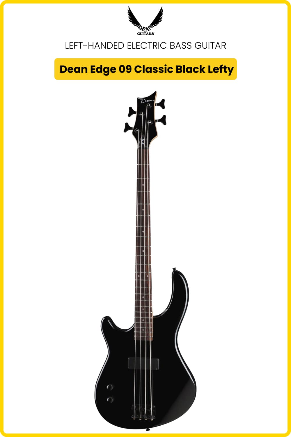 Left-Handed electric bass Dean Edge 09 Classic Black Lefty