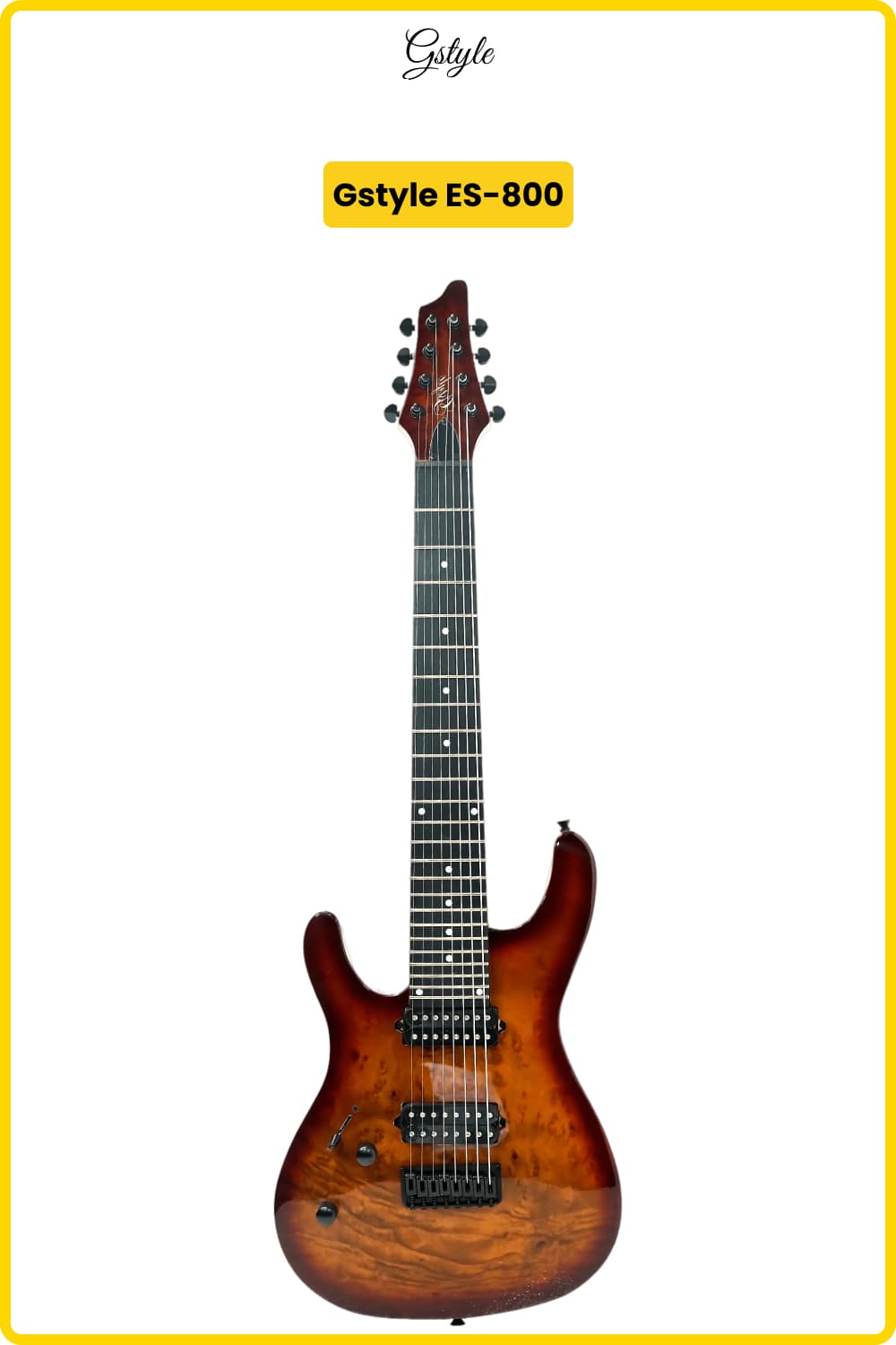 Left-Handed 8-String Electric Guitar Gstyle ES-800 LH