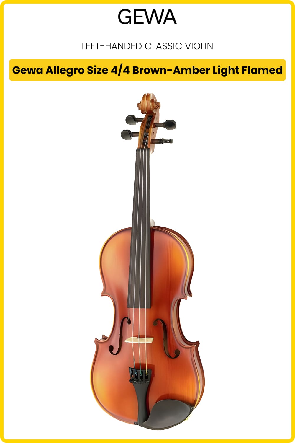 Left-Handed Violin Gewa Allegro Brown-Amber Light Flamed