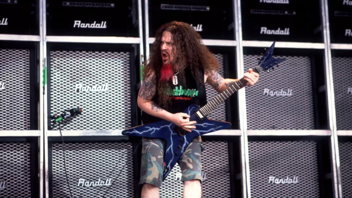 Dimebag Darrell with Dean From Hell Guitar