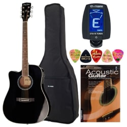 Left-Handed Harley Benton Acoustic Guitar Kit D-120CE-LH