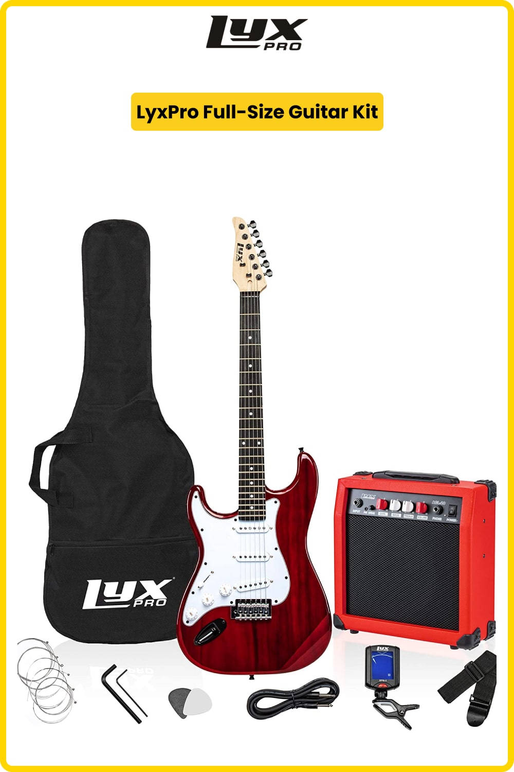 Left-Handed LyxPro Full-Size Electric Guitar Kit